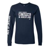 No Tapping in Wrestling YOUTH Long-Sleeve Shirt - Navy, Black No Tapping in Wrestling YOUTH Long-Sleeve Shirt - Navy, Black