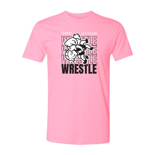 Thomas Jefferson - Wrestle Wrestle Wrestle Pink T-Shirt