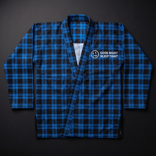 BJJ Blue Plaid Pajama Set - Brazilian Jiu-Jitsu Kimono Gi