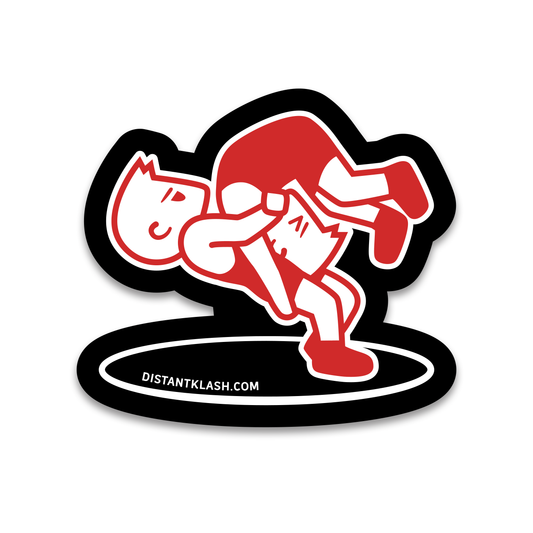 Boys Headlock Throw Sticker - Black, Red