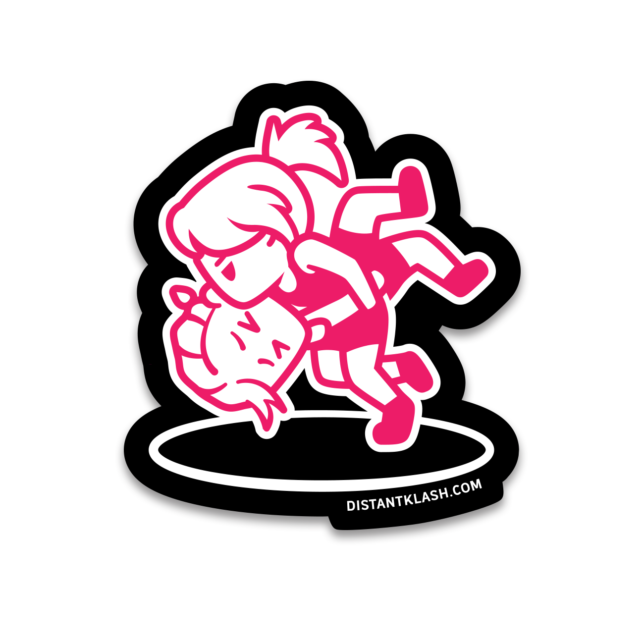 Girls Head and Arm Throw Sticker - Black, Pink Girls Head and Arm Throw Sticker - Black, Pink