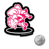 Girls Head and Arm Throw Sticker - Black, Pink Girls Head and Arm Throw Sticker - Black, Pink