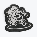 Girls Head and Arm Throw Letterman Patch - Black Girls Head and Arm Throw Letterman Patch - Black