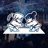 Girls Fist Bump Car Decal - White Girls Fist Bump Car Decal - White