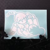 Girls Rolling Car Decal - White Girls Rolling Car Decal - White