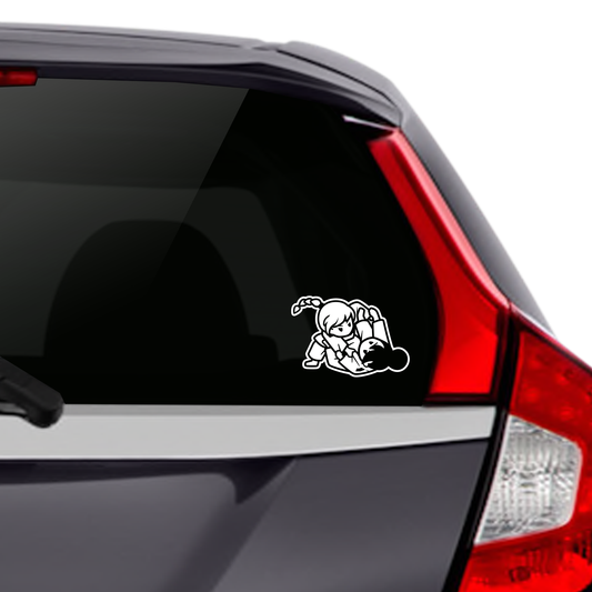 Girls Rolling Car Decal - White