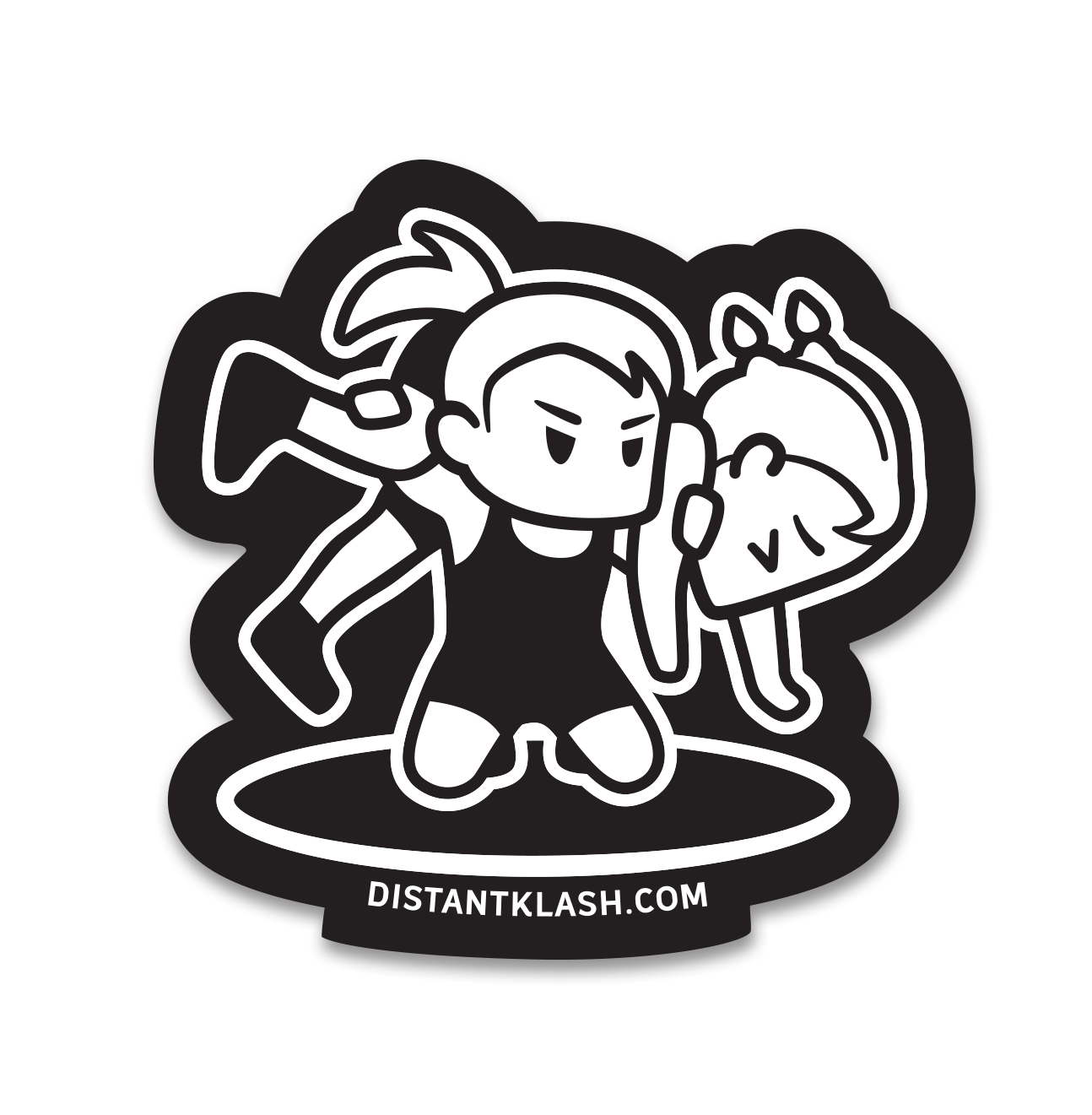 Girls Fireman Sticker - Black Girls Fireman Sticker - Black