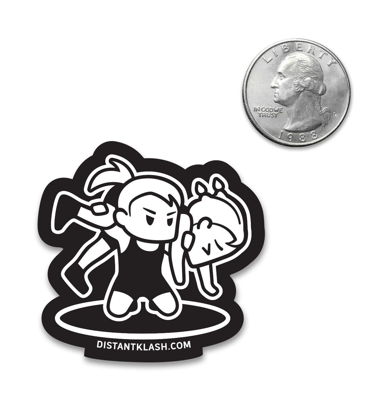 Girls Fireman Sticker - Black Girls Fireman Sticker - Black