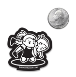 Girls Fireman Sticker - Black Girls Fireman Sticker - Black