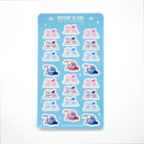 Girls Rolling and Fist Bump Sticker Sheet - Blue Girls Rolling and Fist Bump Sticker Sheet - Blue