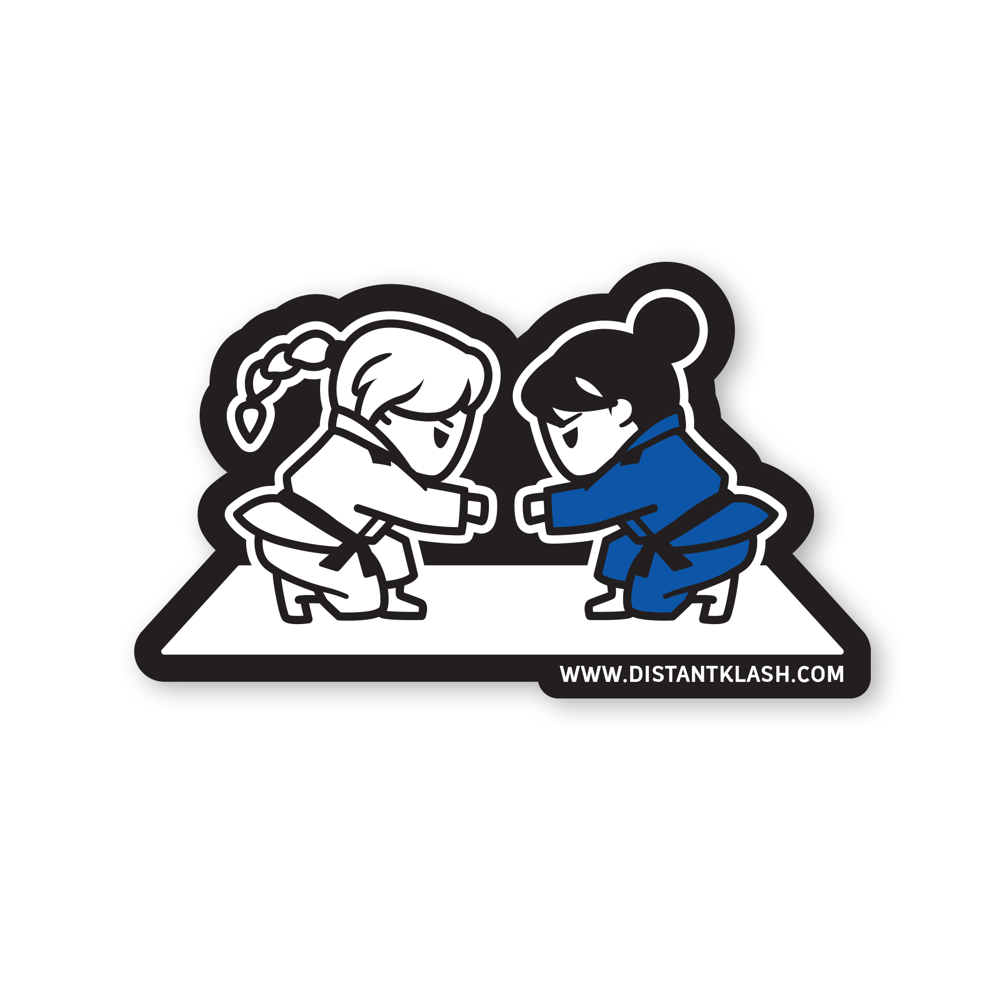 Girls Fist Bump Sticker - Black, Blue Girls Fist Bump Sticker - Black, Blue
