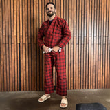 BJJ Red Plaid Pajama Set - Brazilian Jiu-Jitsu Kimono Gi