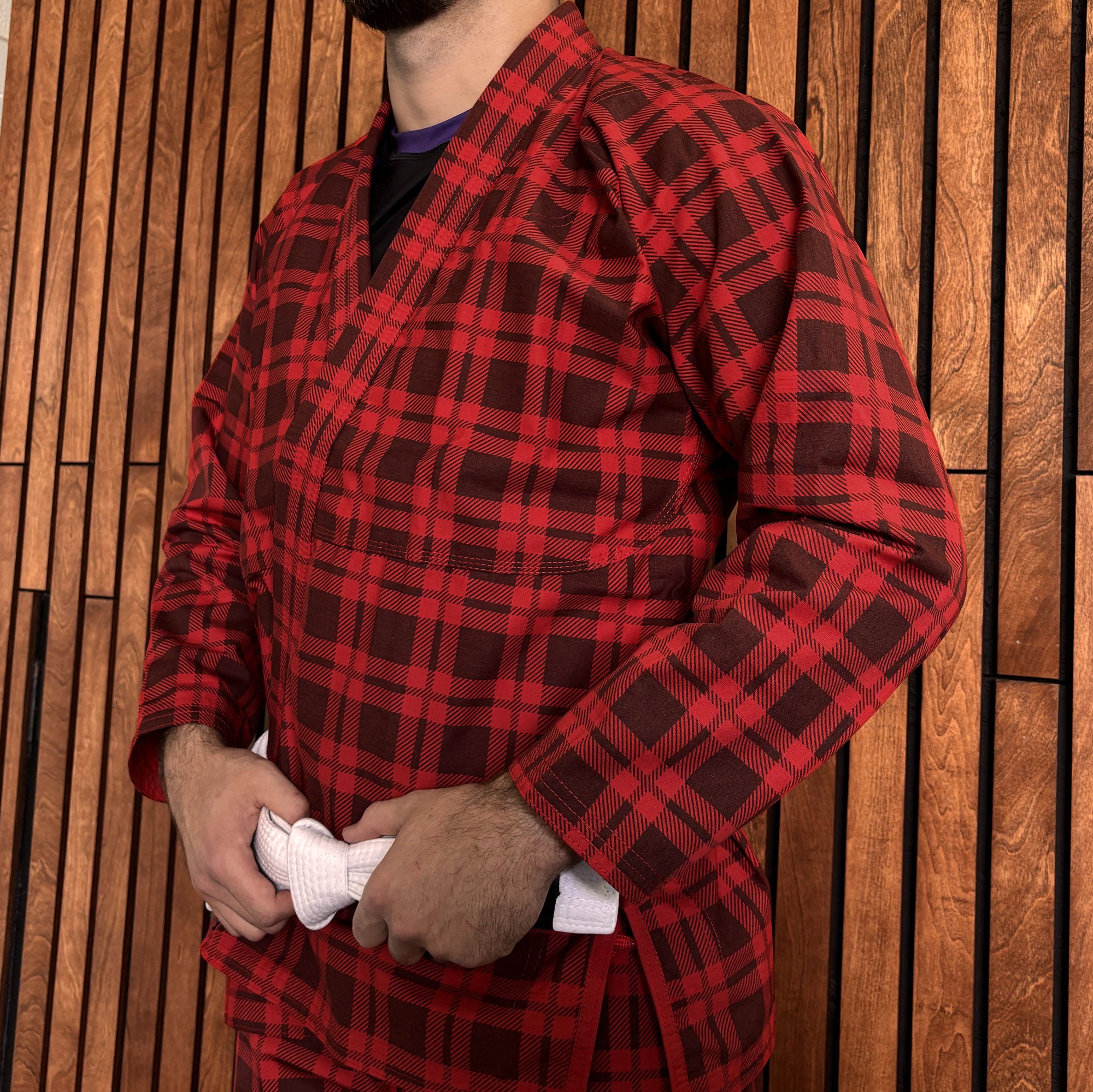 BJJ Red Plaid Pajama Set - Brazilian Jiu-Jitsu Kimono Gi