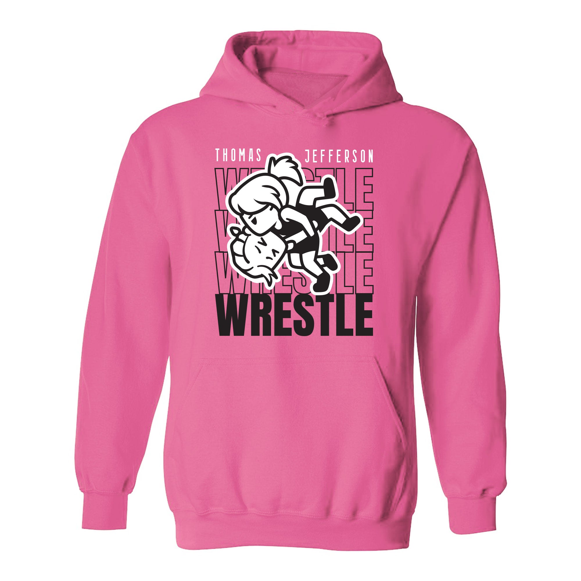Thomas Jefferson Wrestle Wrestle Wrestle Pink Hoodie