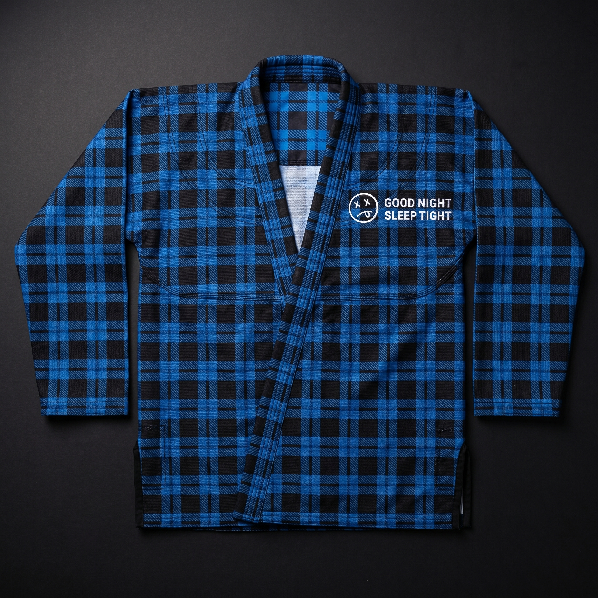 BJJ Blue Plaid Pajama Set - Brazilian Jiu-Jitsu Kimono Gi