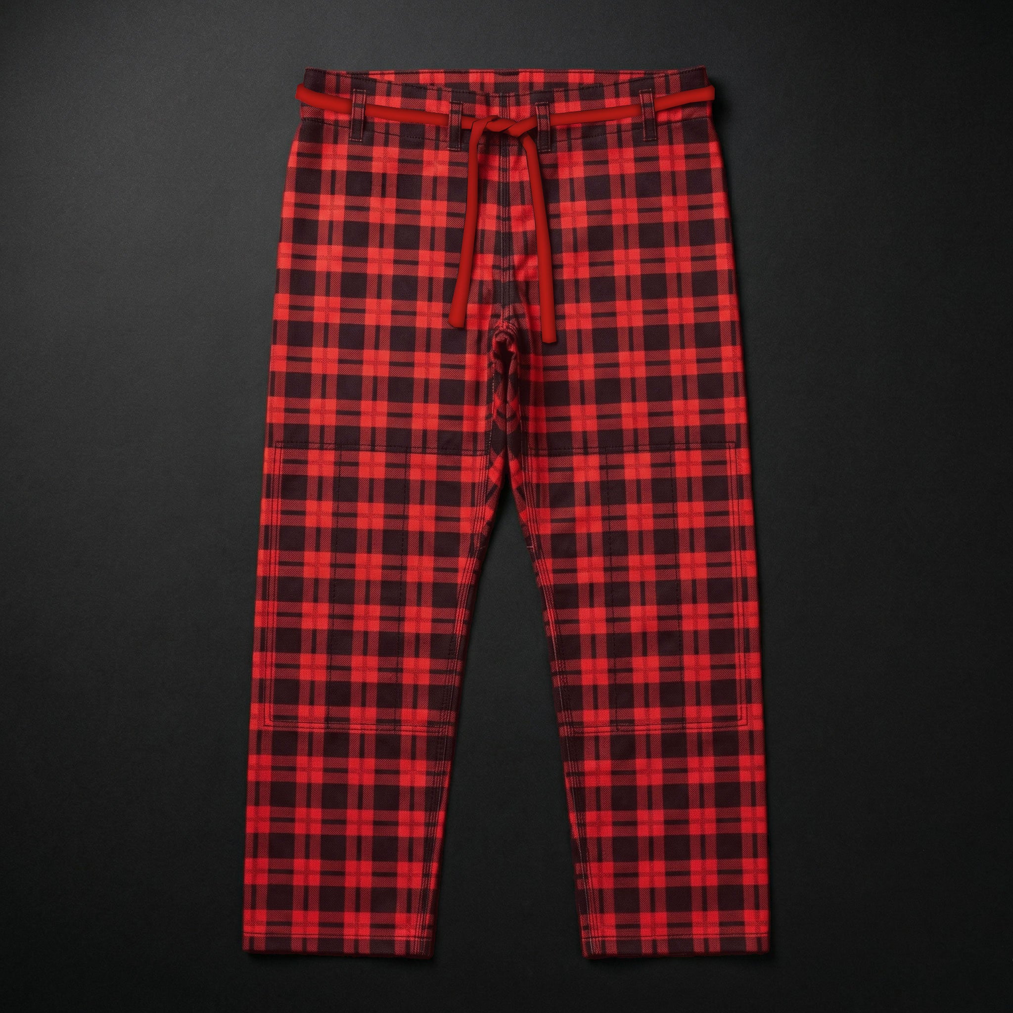BJJ Red Plaid Pajama Set - Brazilian Jiu-Jitsu Kimono Gi