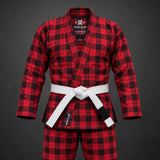 Red Plaid BJJ Gi - Brazilian Jiu-Jitsu Kimono Set
