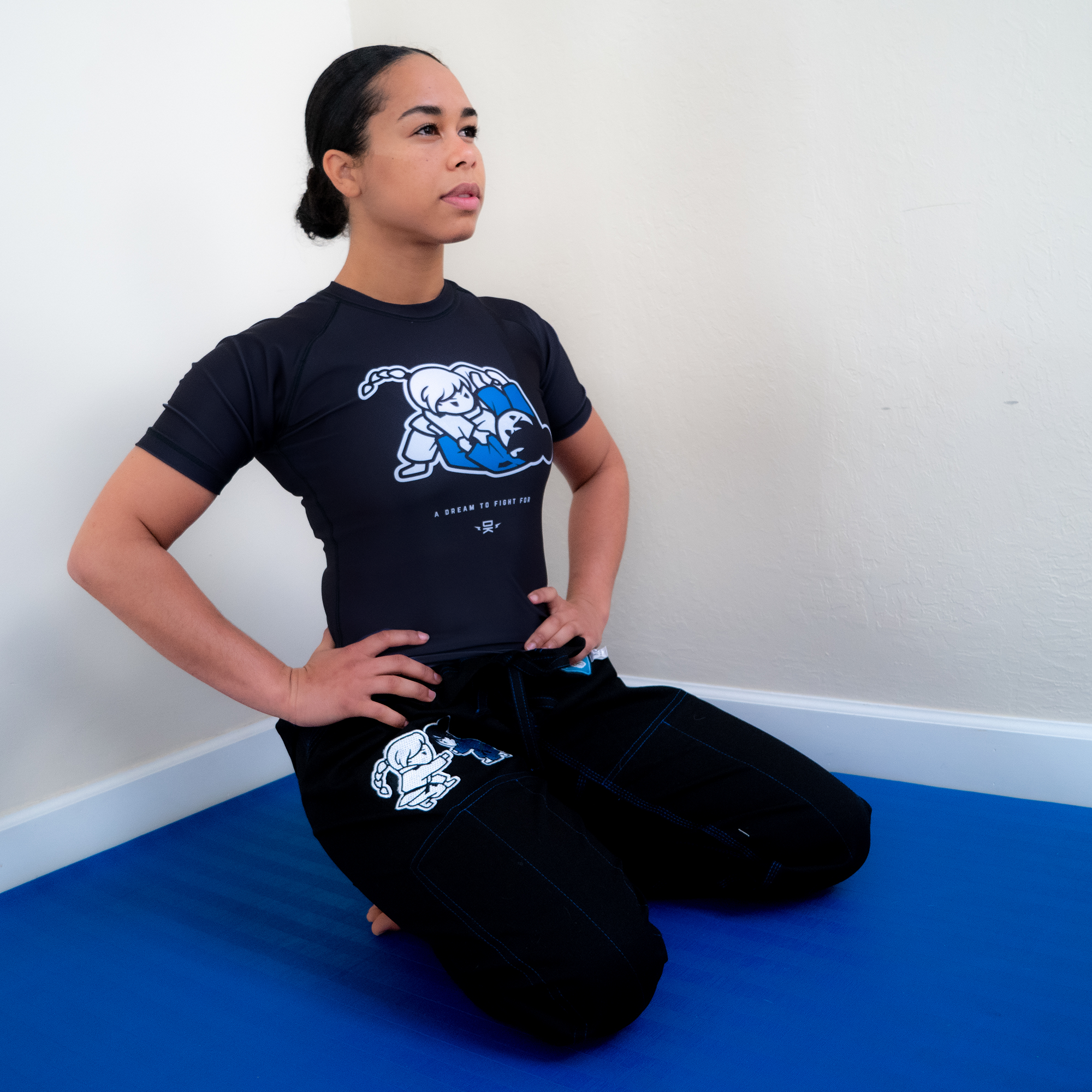 Girls Rolling Rashguard - Black v2