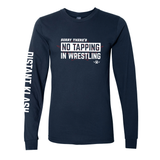 No Tapping in Wrestling Long-Sleeve Shirt - Navy, Black