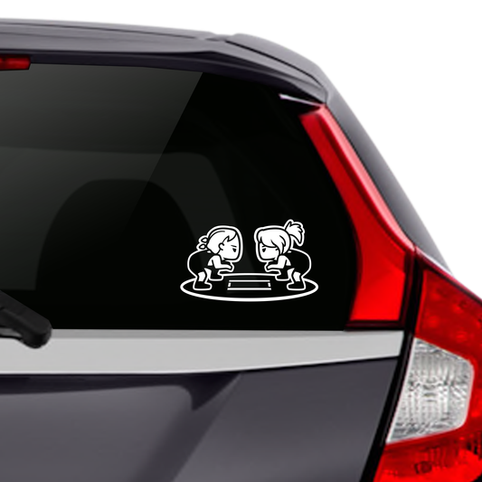 Girls Stance Car Decal - White