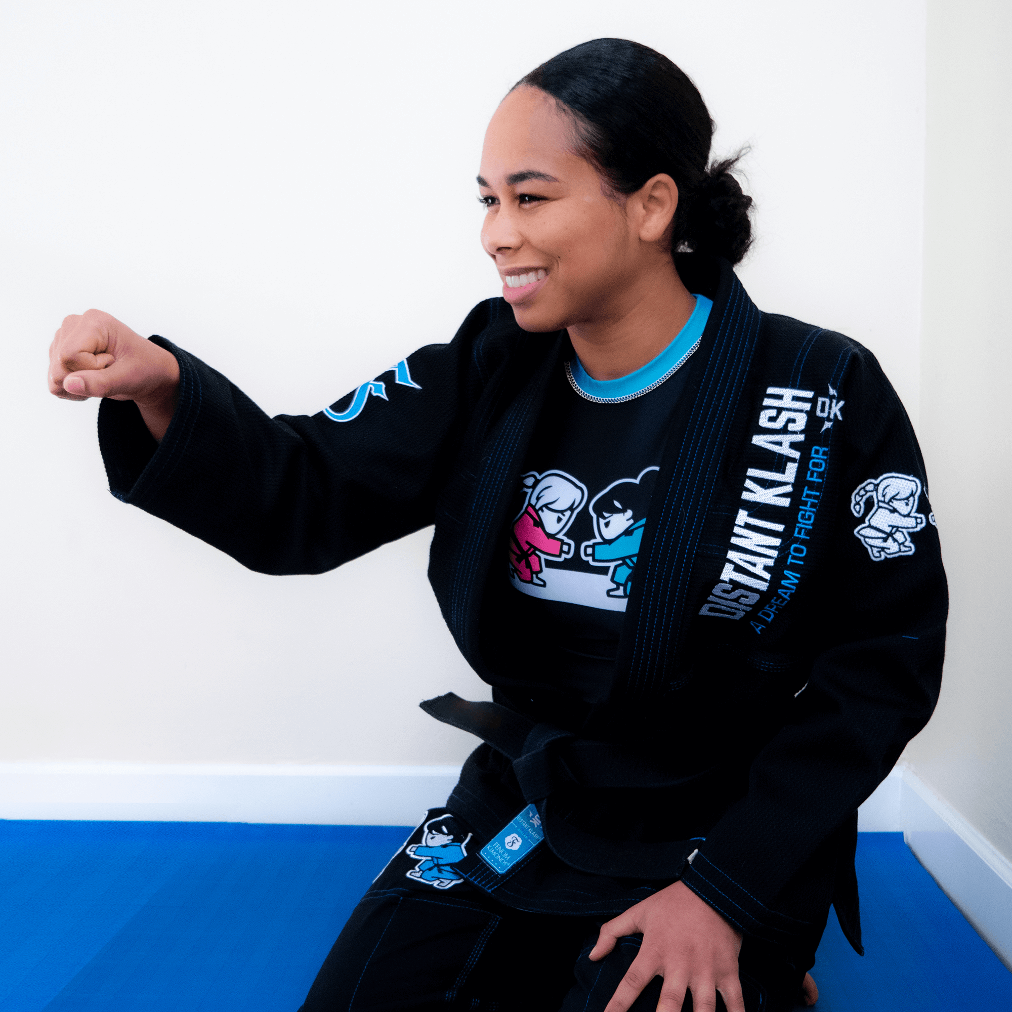 Girls Fist Bump Rashguard - Pink, Teal