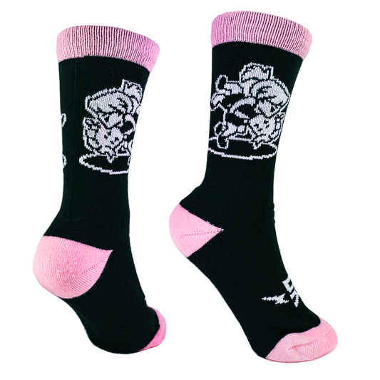 Girls Head and Arm Throw Crew Socks - Pink