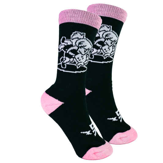 Girls Head and Arm Throw Crew Socks - Pink