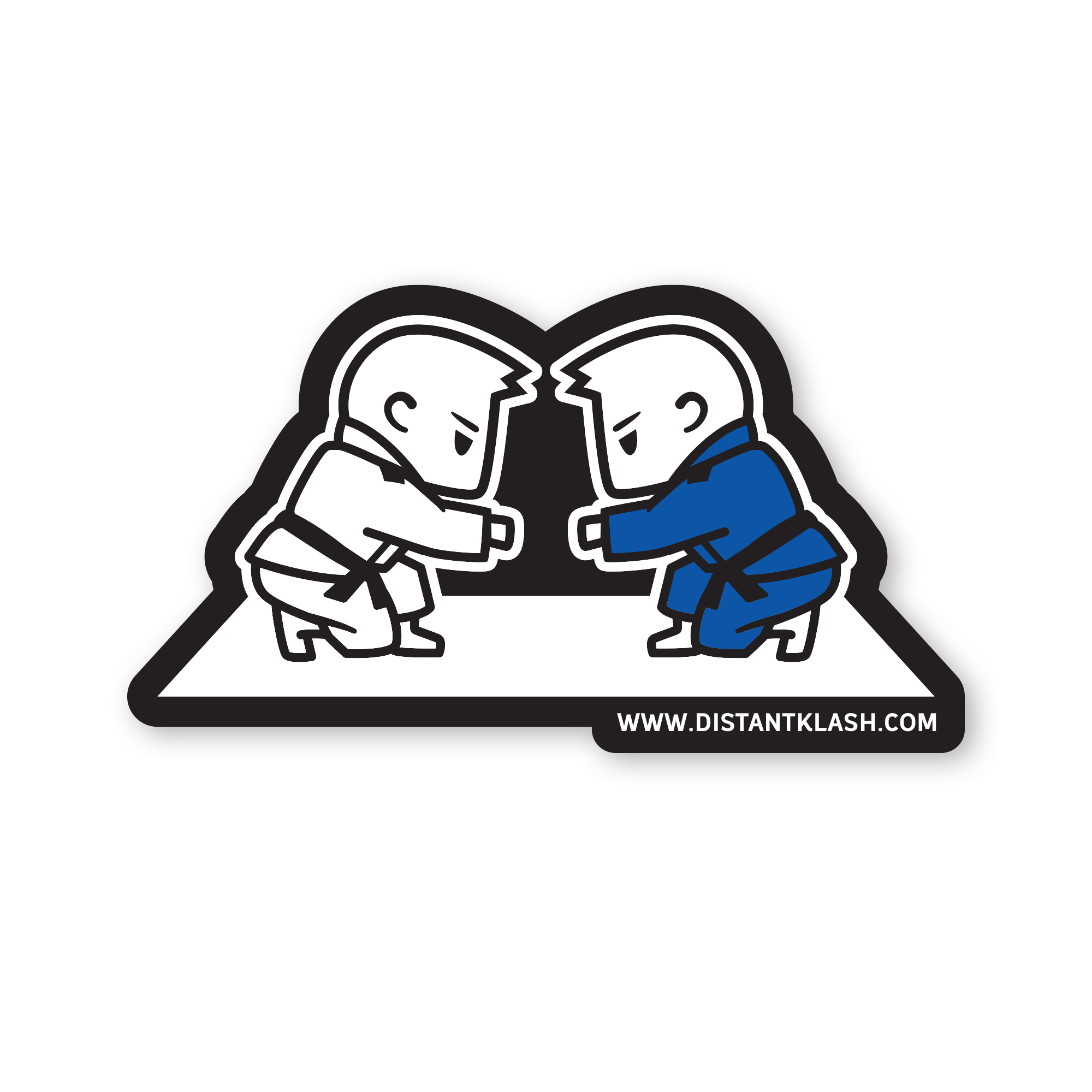 Boys Fist Bump Sticker - Black, Blue