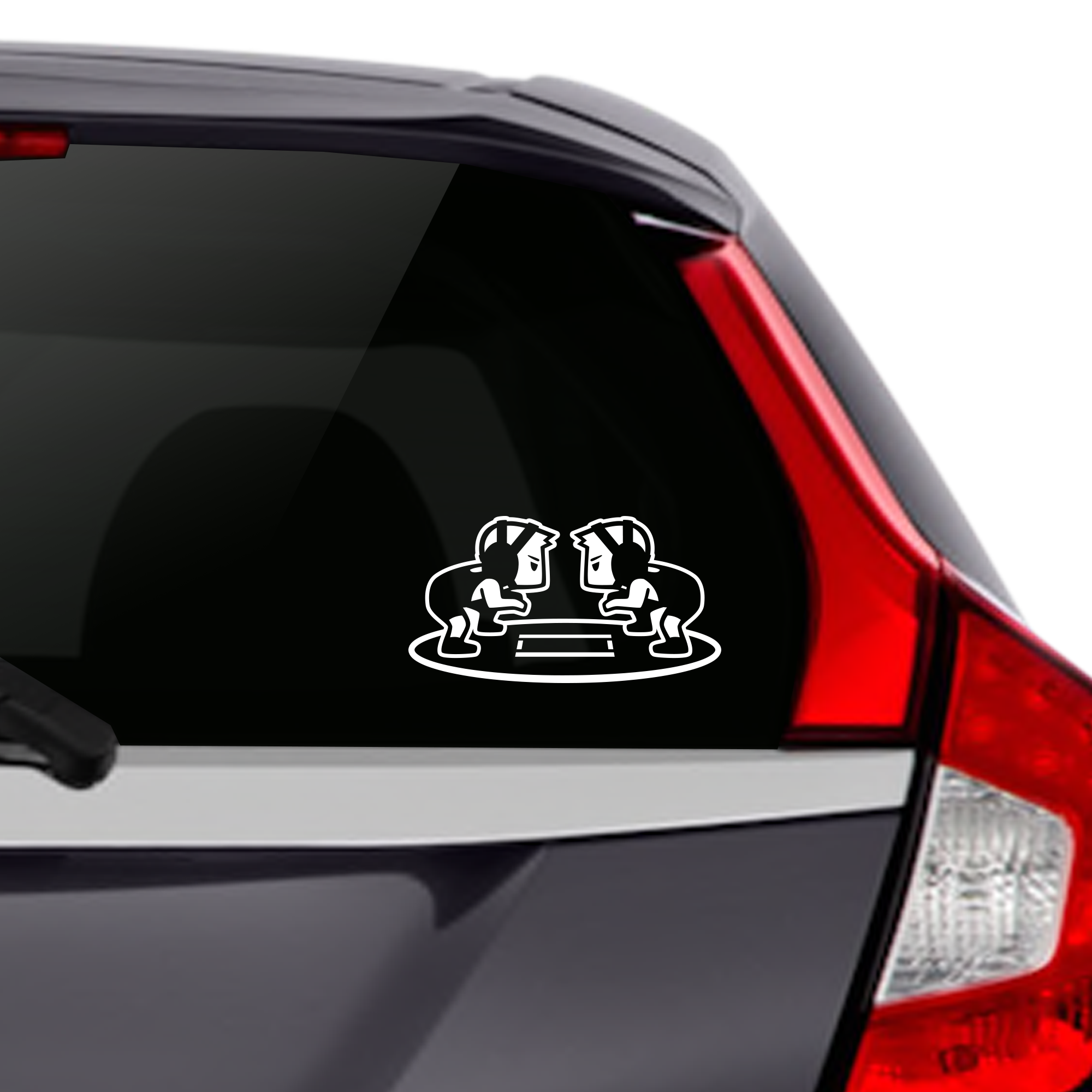 Boys Stance Car Decal - White